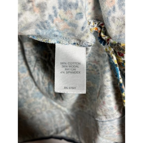 J. Jill Women's Medium Long Sleeve Floral Tunic Top - Picture 8 of 10